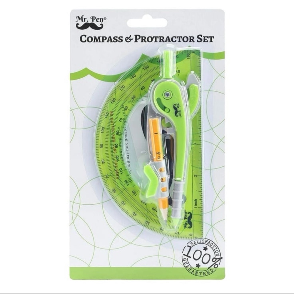 Mr. Pen Compass and Protractor Geometry Kit Set NWT